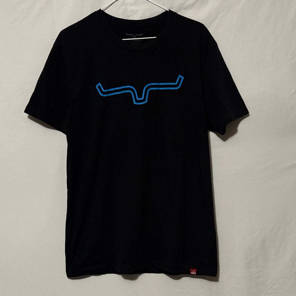 Kimes Ranch Black T-Shirt with Blue Logo